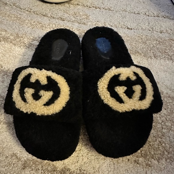 Gucci | Shoes | Gucci Sherpa Slides With Rubber Sole | Poshmark
